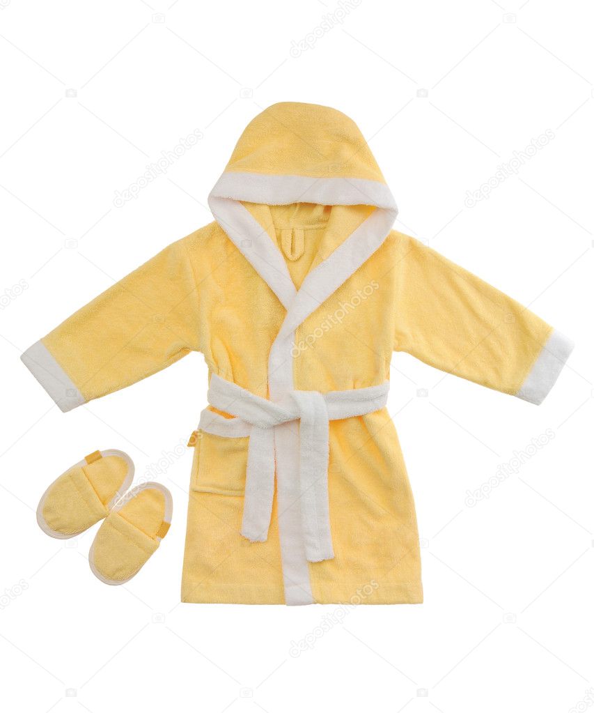 Yellow bathrobe isolated on white background Stock Photo by ©nelik 11606773