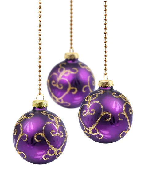 Boules de Noël violettes — Photo