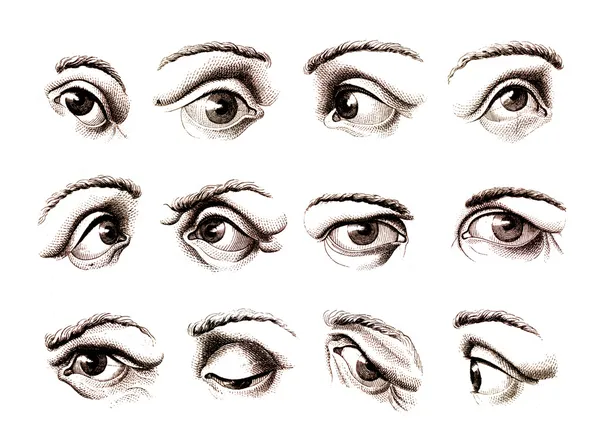 Человеческий глаз в различных положениях — стоковое фото