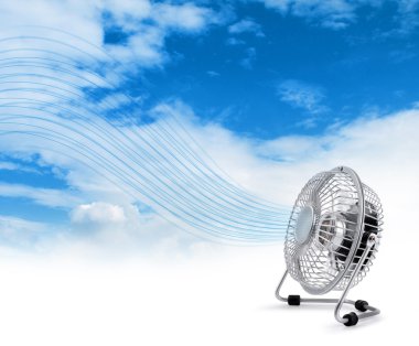 Electric cooler fan blowing fresh air clipart