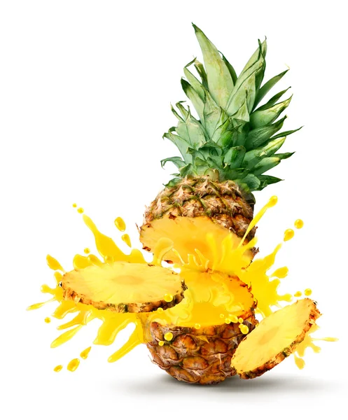 Pineapple juice burst — Stock Photo, Image