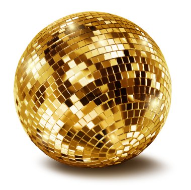 Golden disco mirror ballall clipart