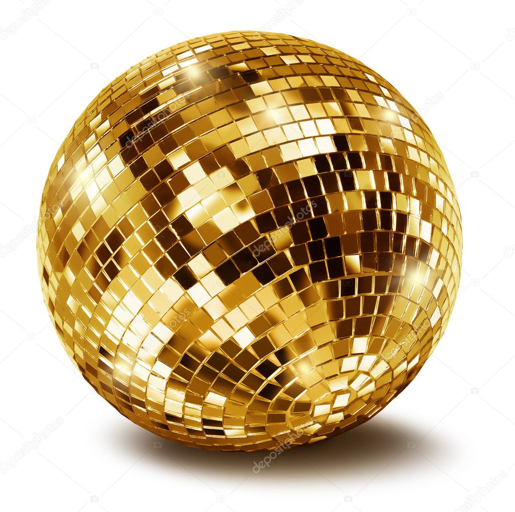 Golden disco mirror ballall