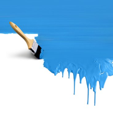 Paintbrush painting dripping blue clipart