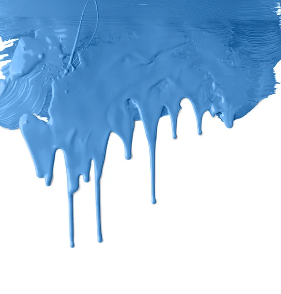 Tinta espesso gotejamento azul — Fotografia de Stock