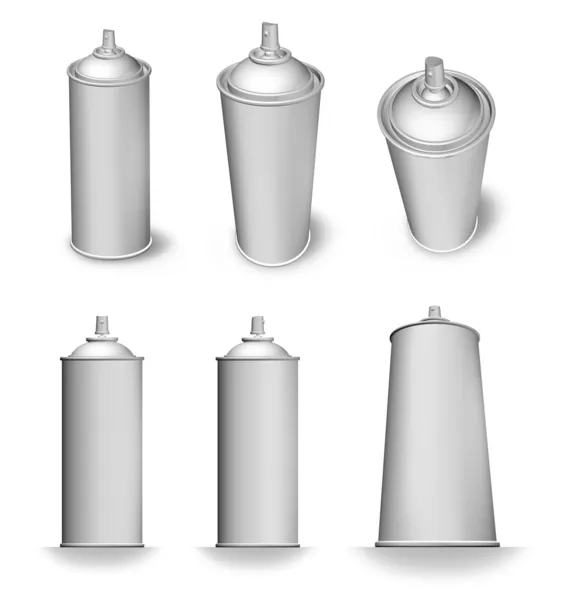Variações da lata de aerossol em branco — Fotografia de Stock
