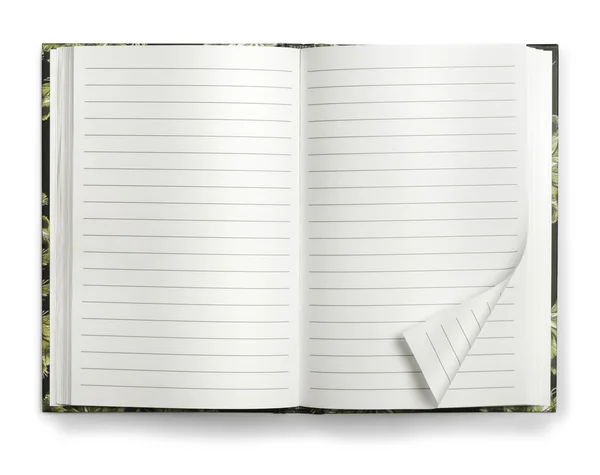 Cuaderno de papel abierto en blanco — Foto de Stock