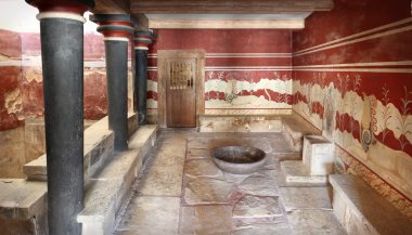 Throne hall Knossos Crete Greece clipart