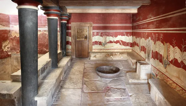 Throne hall Knossos Crete Greece — Stock Photo, Image