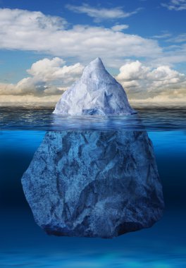 Iceberg floating in ocean clipart