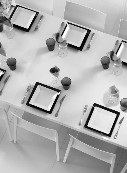 stock image Fine table setting seen above