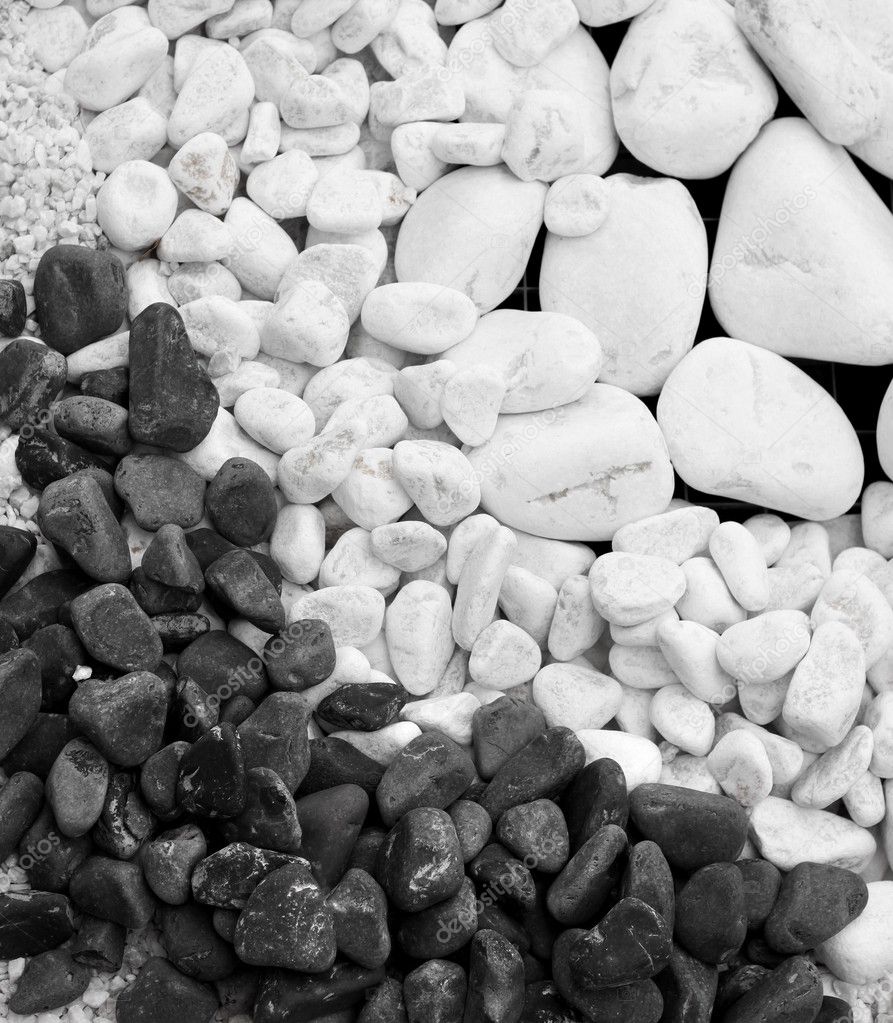 White and black pebble stones