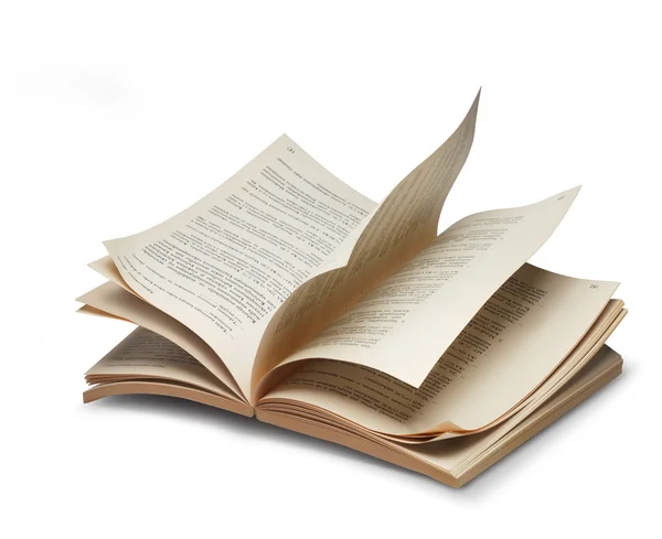 Book open pages riffling — Stock Photo, Image