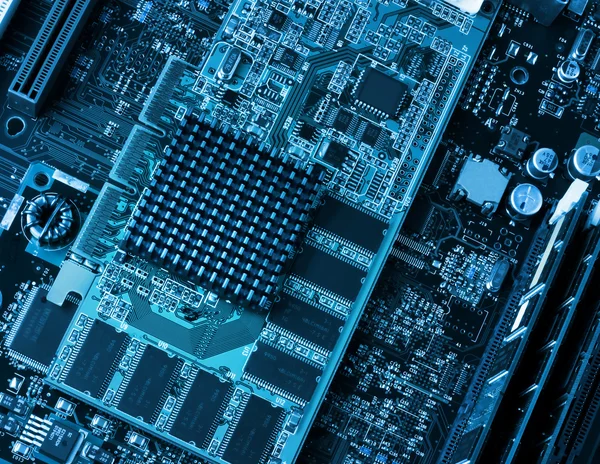Placa de circuito informático y procesadores —  Fotos de Stock