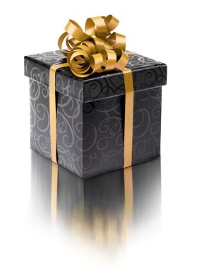 Stylish black present box clipart