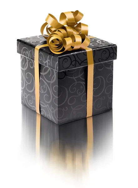 Elegante scatola regalo nera — Foto Stock