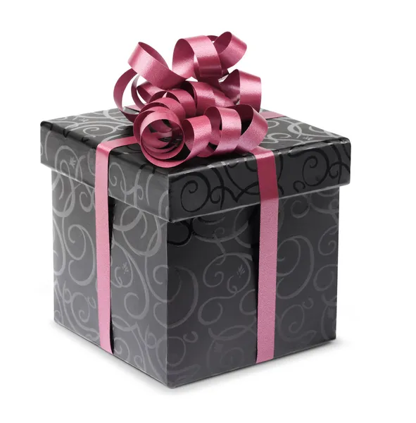 Şık siyah hediye kutusu — Stok fotoğraf