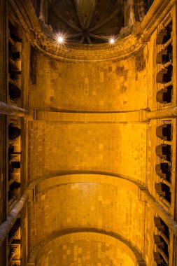 Gothic ceiling inside Cathedral Sé in Lisbon