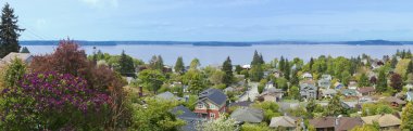 View over neighboorhood in West Seattle. WA. clipart