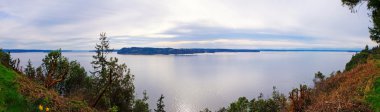 View from Fox Island home in Washington State. clipart