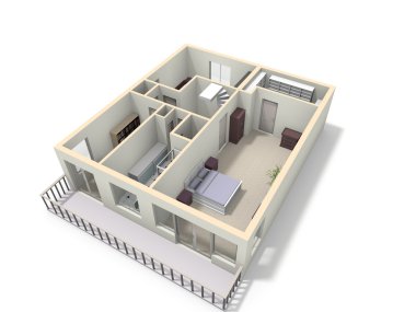 3D floor plan. clipart