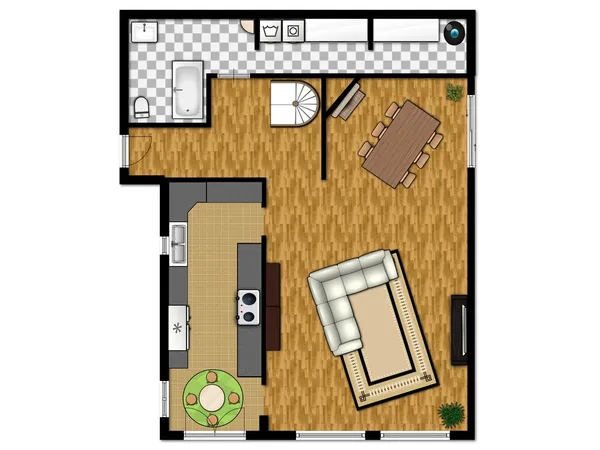Plano de piso 2D do primeiro nível . — Fotografia de Stock