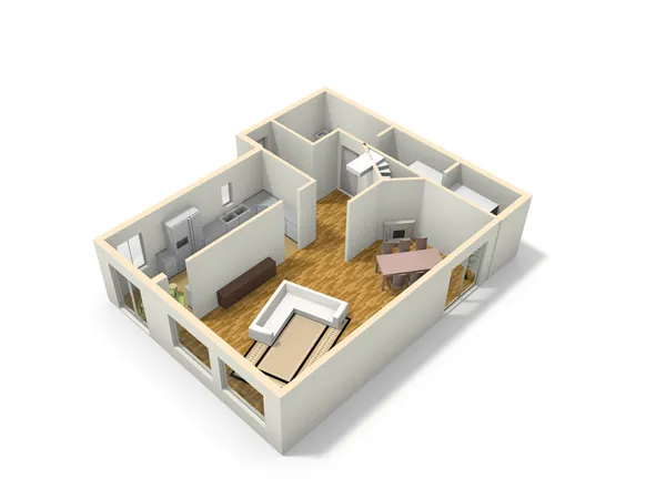 Plano de piso 3D . — Fotografia de Stock