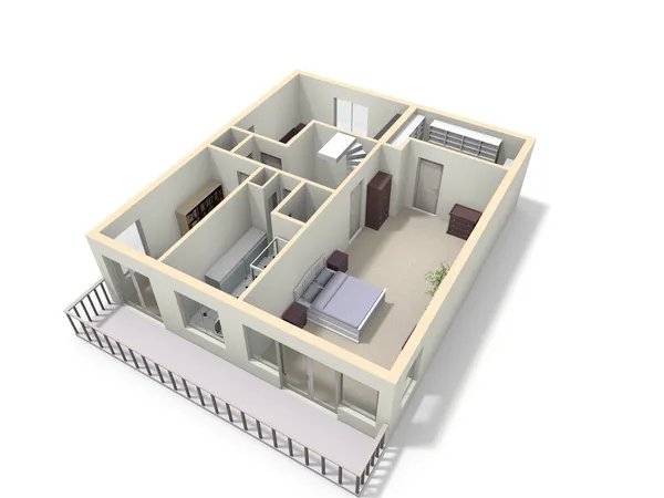 3D floor plan. — Stock Photo, Image