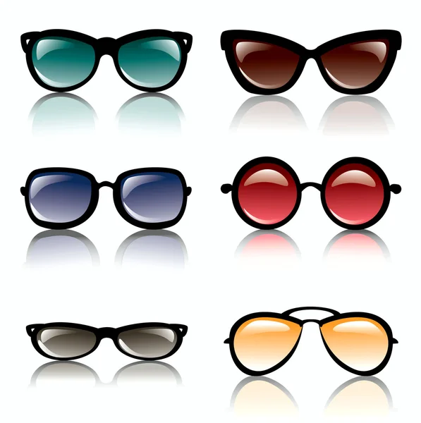 Conjunto de gafas de sol de iconos — Vector de stock