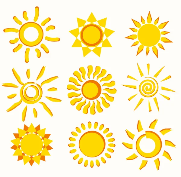 Sun kolekce symbolů — Stockový vektor