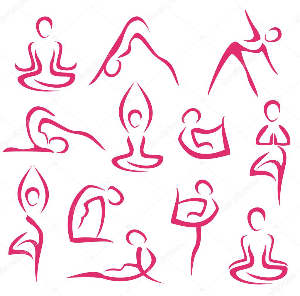 Big set of yoga symbols