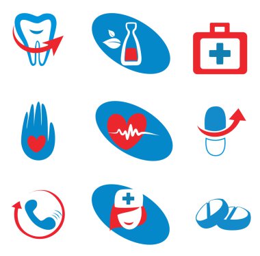 Set of medicine icons clipart