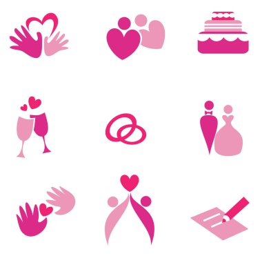 Wedding icons clipart