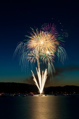 Fireworks over Lake clipart