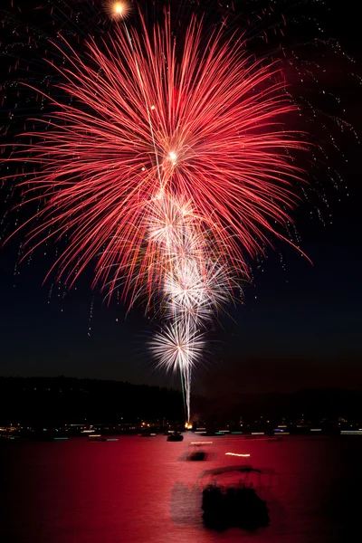 大きい赤の花火 — ストック写真