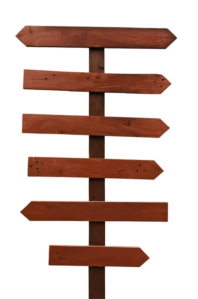 Lege houten teken en uithangbord geïsoleerd met uitknippad. — Stockfoto