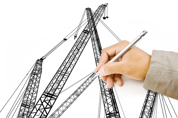 Dibujo a mano Línea de grano para concepto de construcción . —  Fotos de Stock