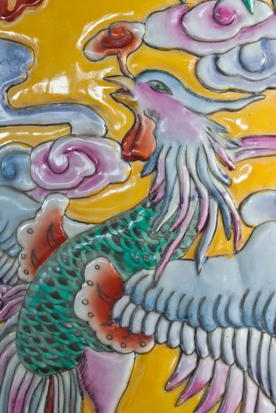 Estilo chino dragón estatua textura fondo — Foto de Stock