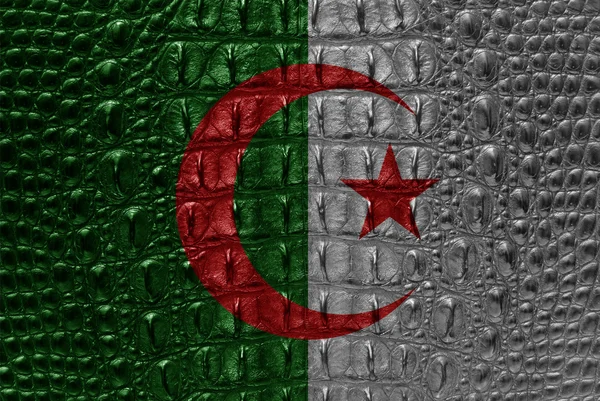 鳄鱼皮复古阿尔及利亚国旗 — 图库照片