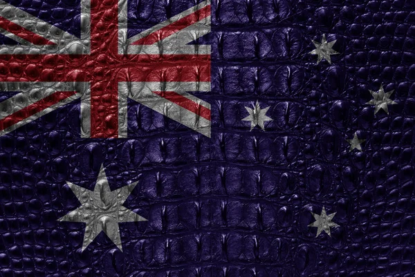 Wzór flagi Australii ze skóry krokodyla. — Zdjęcie stockowe