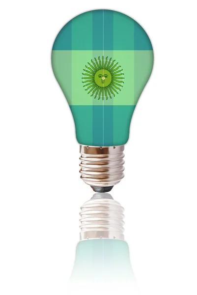 Light bulb with Argentina flag isolated — Stock Photo, Image