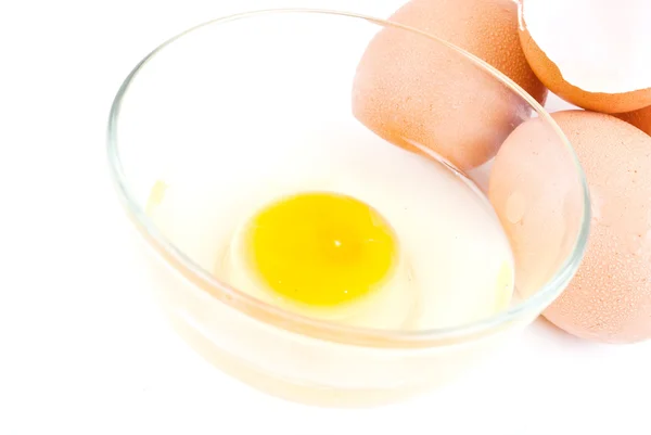 stock image Fresh eggs isolated on the white background.