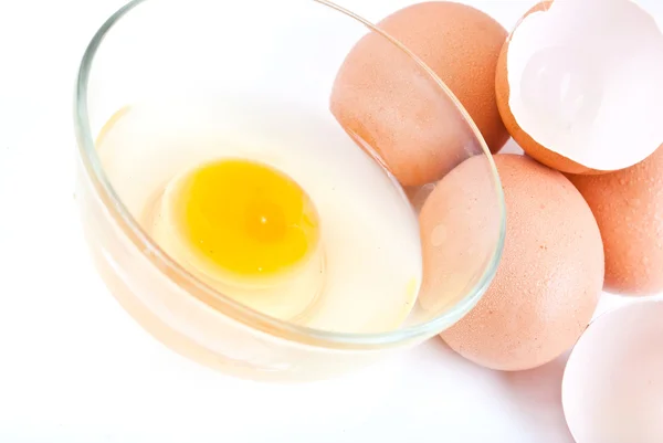 stock image Fresh eggs isolated on the white background.