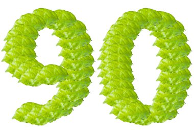 Green leaf number 9 and 0 alphabet character. clipart