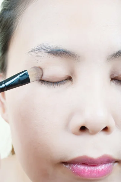 Close up Asian young woman make up. — Stock Photo, Image