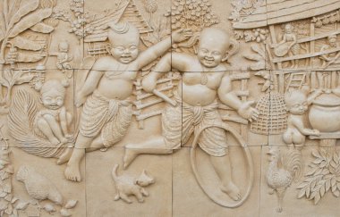 Tayland tarihinin heykel Tapınağı Duvar