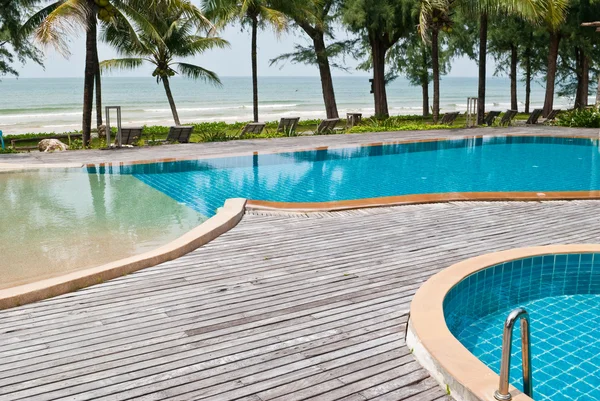 stock image Swimming pool with sea