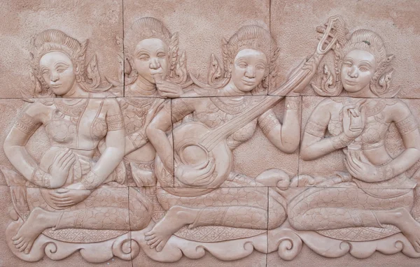 Таїланд історія статуя на стіну храму — стокове фото