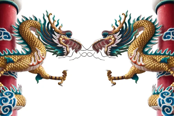 Statua del drago isolato con percorso di ritaglio . — Foto Stock