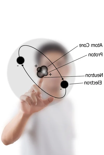 Asian teacher pressing scientific formula on the whiteboard — Stock Photo, Image